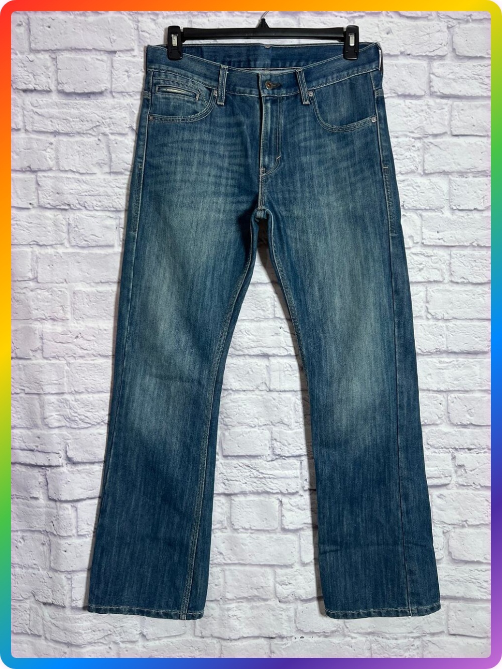 Levi's 527 Bootcut Blue Jeans Mens SIZE 33x32 Double Back Pockets Straight Leg